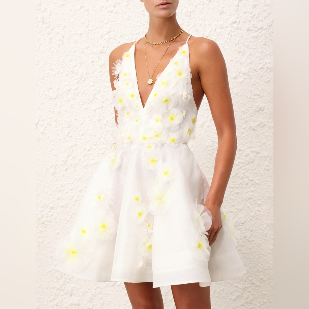 Zimmermann  Daisy Linen-Silk Mini Dress AU 0 (US 2-4 ) &AU 1 ( US 4-6) NWT